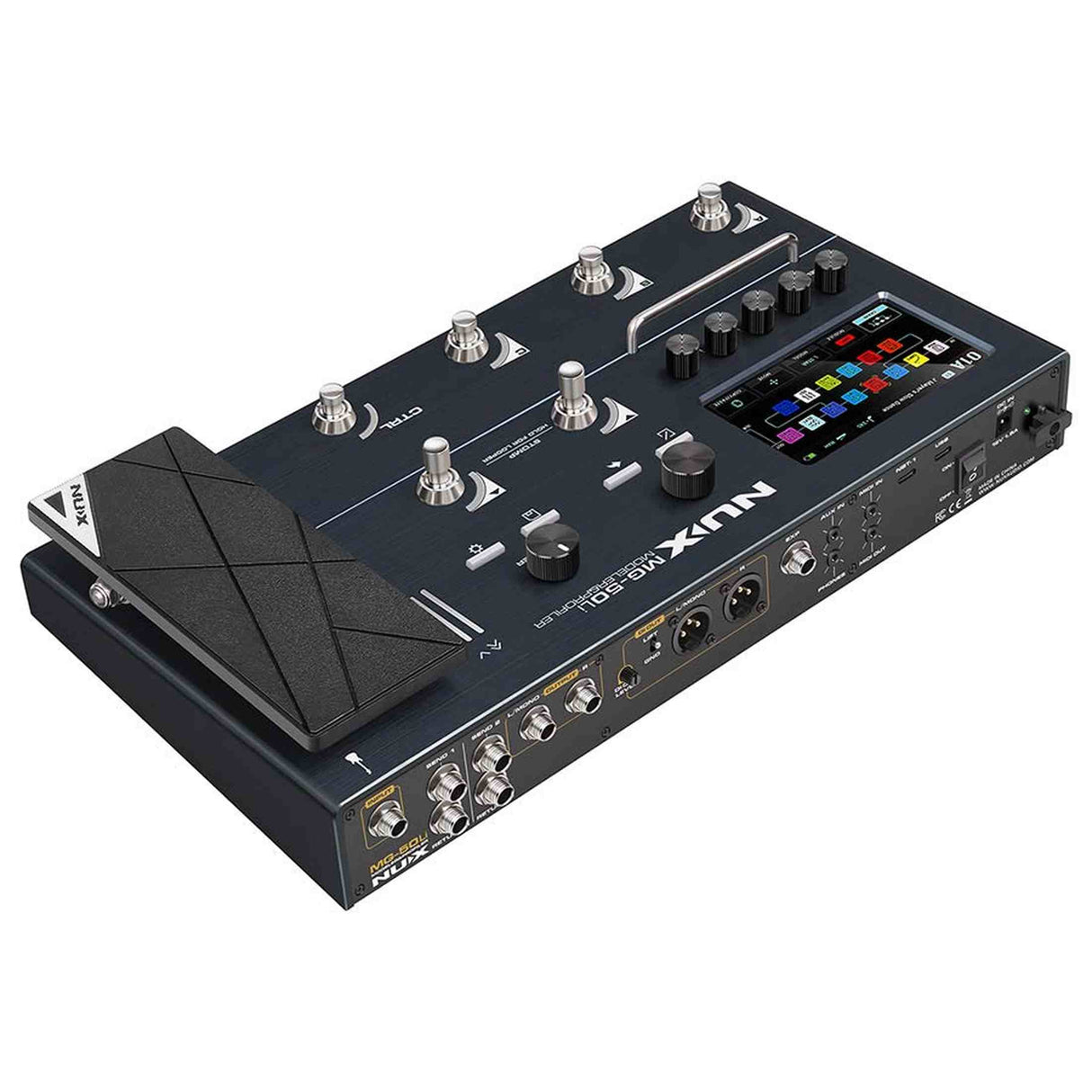 NUX MG-50Li DB Multi-Effects Processor with Amp Modeler, Profiler, Battery, USB Audio and Gig Bag, Dark Blue