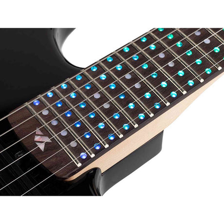 Litejam RGB24/BK elektrische gitaar – 24 frets, 144 RGB LED’s, HSH-configuratie, met gigbag, zwart
