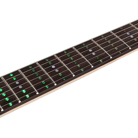 Litejam RGB24/BK elektrische gitaar – 24 frets, 144 RGB LED’s, HSH-configuratie, met gigbag, zwart
