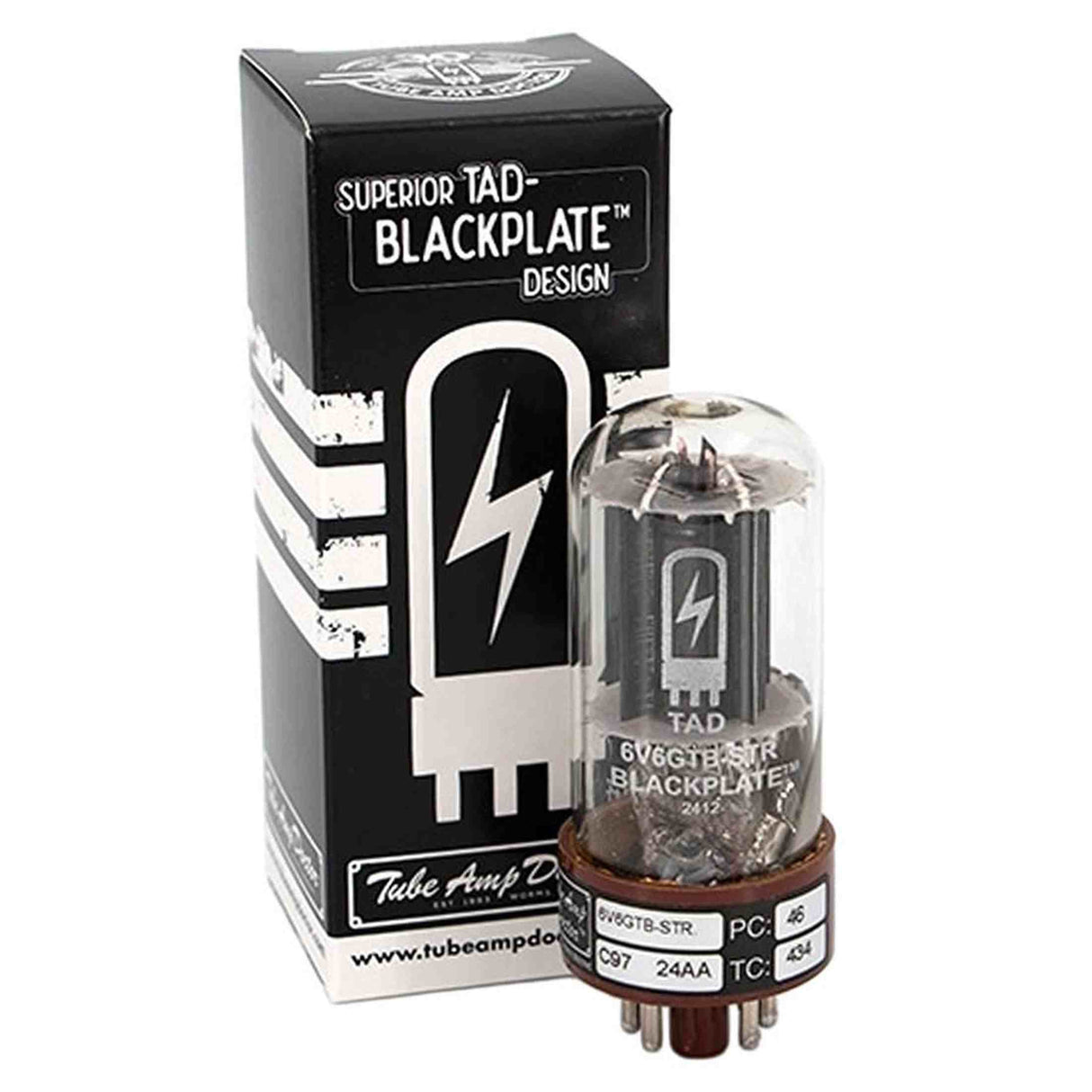 TAD 6V6GTBSTRBP/4 – 4 stuks Quartet matched 6V6GTB-STR Blackplate buizen, RCA-stijl sound RT734