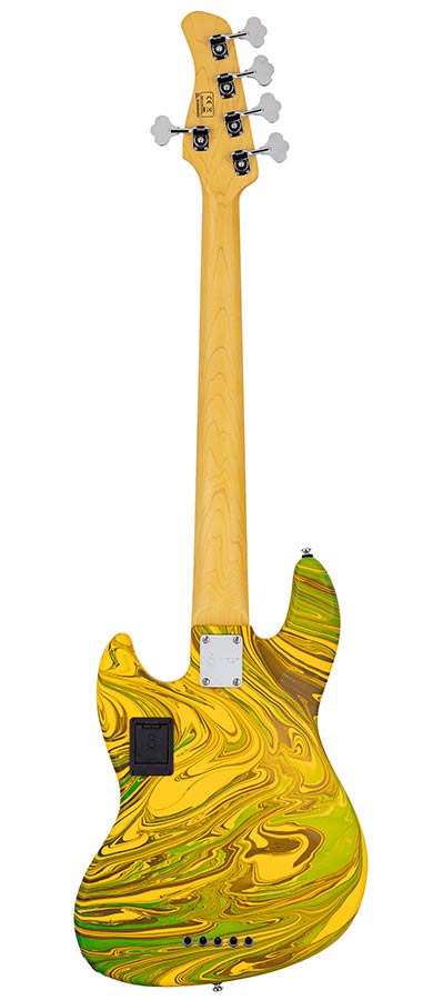 Sire V7N A5/YS Marcus Miller 5-snarige Actieve Basgitaar Matte Yellow Swirl met Elzen Body en Heritage-3 Preamp