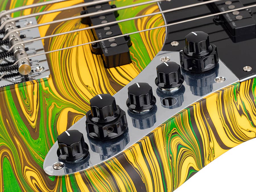 Sire V7N A5/YS Marcus Miller 5-snarige Actieve Basgitaar Matte Yellow Swirl met Elzen Body en Heritage-3 Preamp