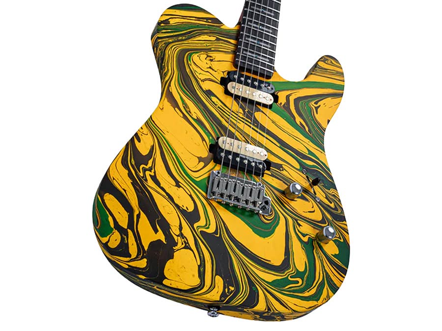 Sire T7 HH/YWSW Larry Carlton T-Style Elektrische Gitaar Yellow Swirl met Roasted Maple Hals en Locking Tuners