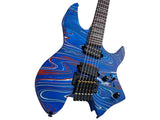 Sire X6H6/BLSW Larry Carlton Headless Elektrische Gitaar Blue Swirl met Tremolobrug en Gigbag