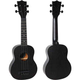 Flight NUS310 BLACKBIRD Soprano Ukulele met African Sapele Body, Zwarte Flight Snaren en Celtic Lasergravure
