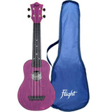 Flight TUS-35 PP Soprano Ukulele Paars met Linden Top, ABS Body en Aquila Snaren