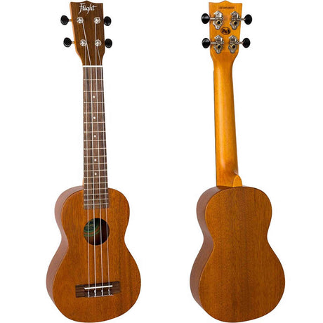 Flight LUS-5 Solid Mahogany Long Neck Soprano Ukulele met Solid Mahogany Body, Grover Tuners en Aquila Super Nylgut Snaren