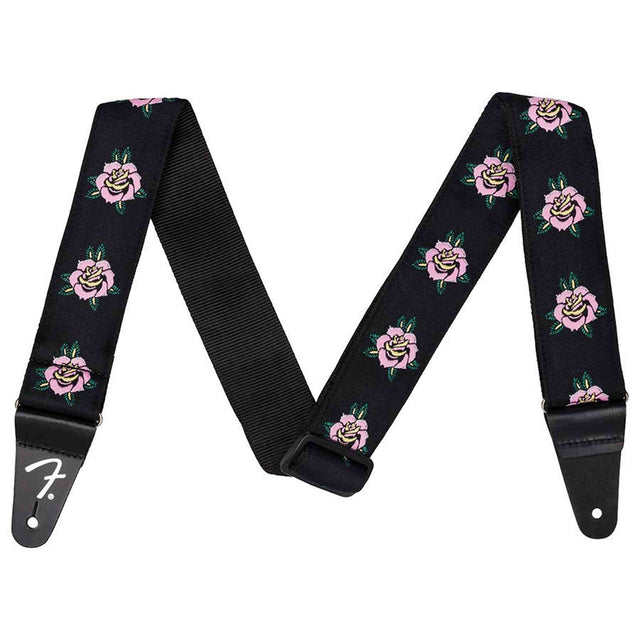 Fender 0990638056 Rose Gitaarband Jacquard Nylon Verstelbaar Leer Uiteinden