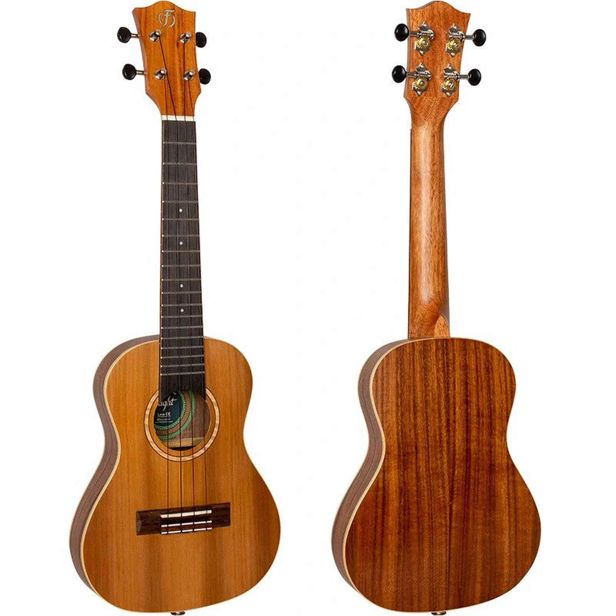 Flight Leia CE Elektrisch-Akoestische Concert Thinline Ukulele met Solid Cedar Top, Acacia Body en Double B1U Pickup