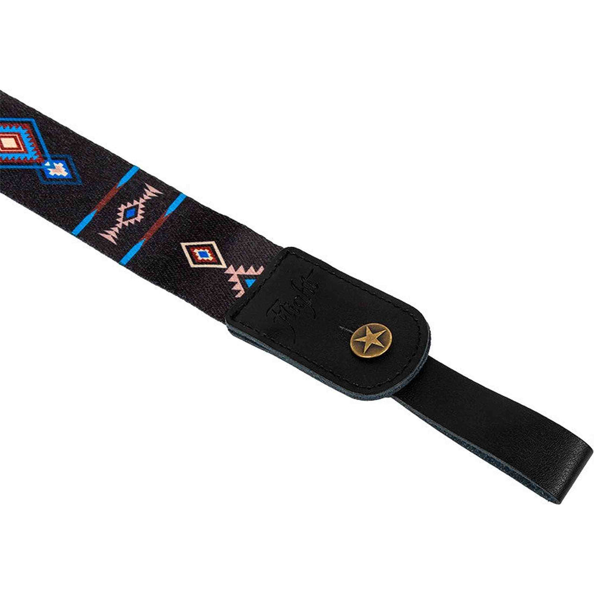 Flight S35 Tempo Ukulele Strap Poly/Leer Blauw met Verstelbare Lengte en Leren Strap Ends