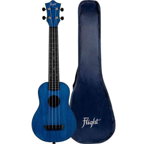 Flight TUSL-35 DB Soprano Longneck Ukulele Donkerblauw met Linden Top, ABS Body en Aquila Snaren