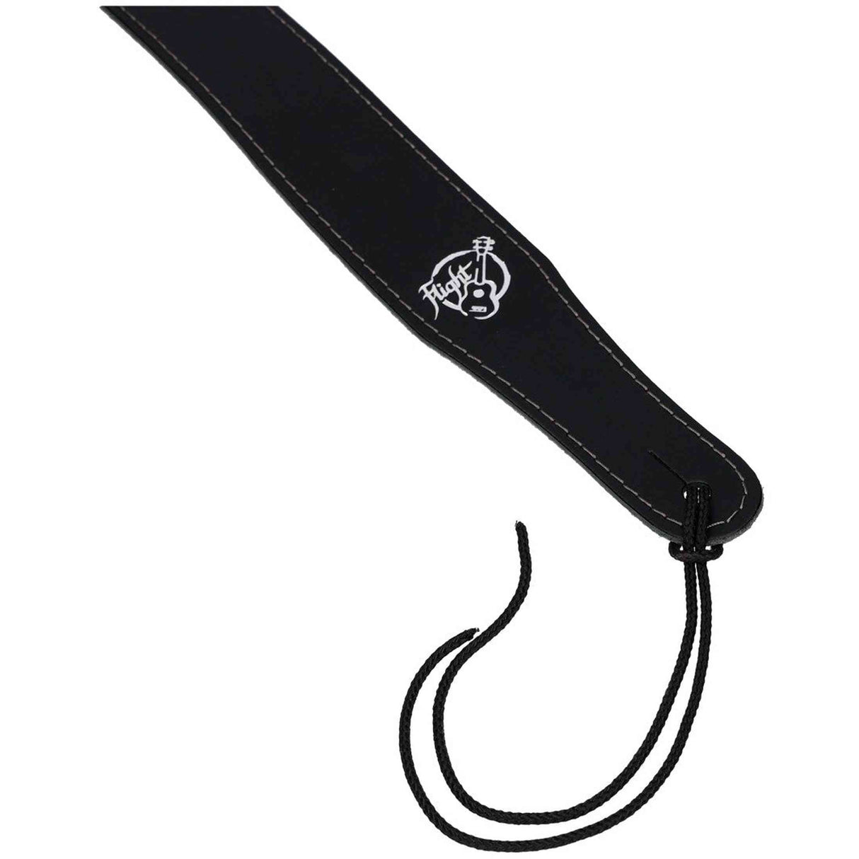 Flight S51 Black Leather Ukulele Strap EU Handmade with Headstock Tie