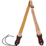 Flight S46 Silver Ukulele Strap Vegan Nubuck with Braided Pattern and Headstock Tie