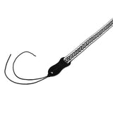 Flight S47 Black Silver Ukulele Strap Vegan Nubuck with Braided Pattern and Headstock Tie