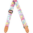 Flight S35 Kitty Ukulele Strap Poly/Leer met Kitty Design en Verstelbare Lengte