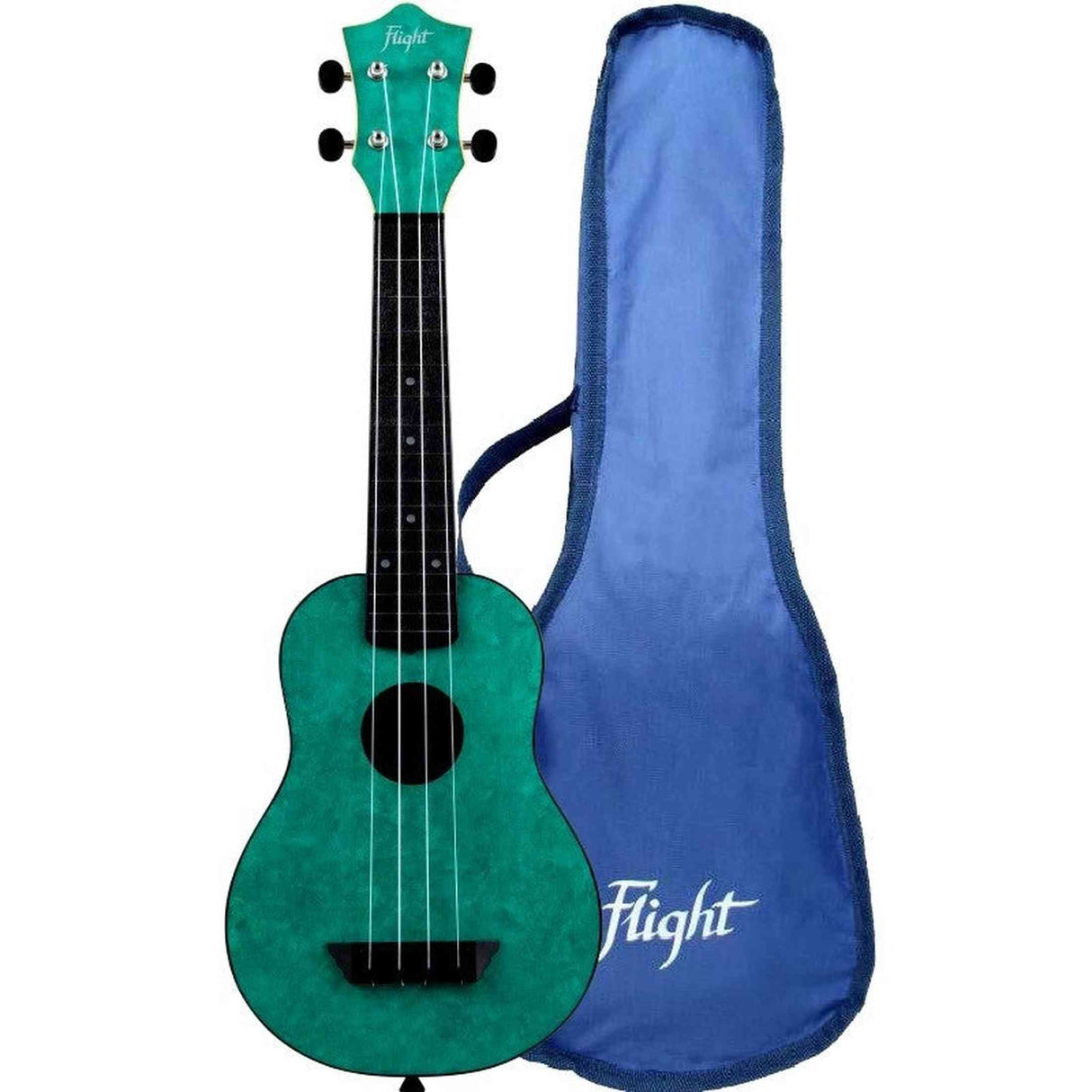 Flight TUS-65 EMERALD Soprano Ukulele met Linden Top, ABS Body en Emerald Green Afwerking