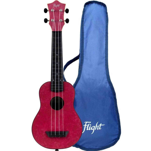 Flight TUS-65 RUBY Soprano Ukulele met Linden Top, ABS Body en Ruby Red Afwerking
