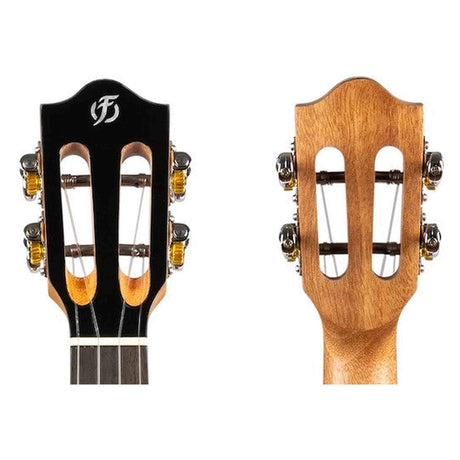 Flight Iris Concert BK Ukulele met Solid Spruce Top, Mahogany Body en Zwarte Afwerking