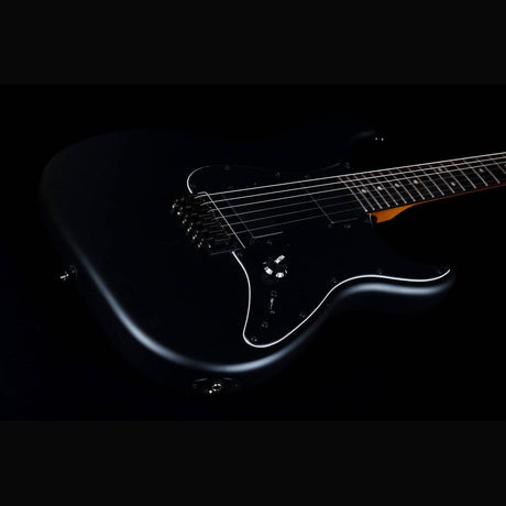 JET JS-400 MBK R S-style Elektrische Gitaar HH Tremolo Rosewood Toets Mat Zwart