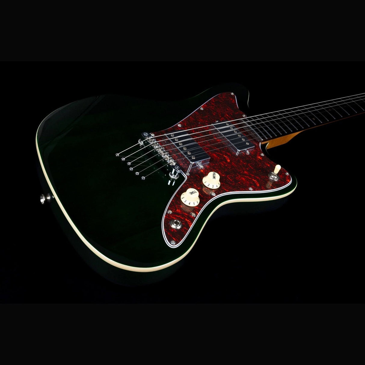 JET JJ-350 GR R Offset Elektrische Gitaar HH Rosewood Toets Hardtail Groen