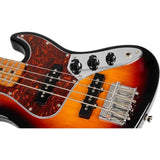 Flight Mini JB Bass SB Elektrische Mini Bas Ukulele Sunburst met Alnico 5 Pickups en Roasted Maple Hals
