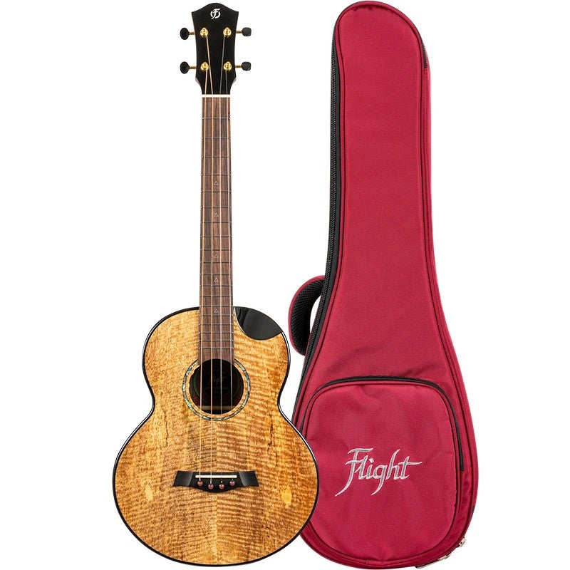 Flight Maia Baritone EQ-A Elektrisch-Akoestische Baritone Ukulele met Solid Mango Top, Rosewood Body en Stalen Snaren