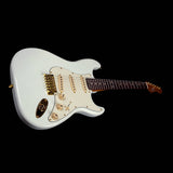 JET JS-380 OW G S-style Elektrische Gitaar SSS Alnico V Tremolo Goud Hardware Rosewood Toets Wit