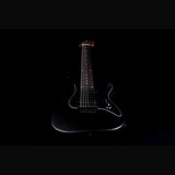 JET JS-407 MBK R 7-snarige S-style Elektrische Gitaar HH Vaste Brug Rosewood Toets Mat Zwart