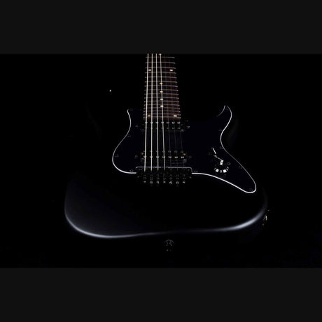 JET JS-407 MBK R 7-snarige S-style Elektrische Gitaar HH Vaste Brug Rosewood Toets Mat Zwart