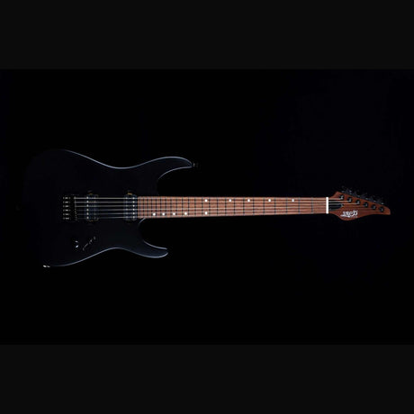 JET JS-501 BK Stygian S-style Elektrische Gitaar HH Vaste Brug Rosewood Toets Satijn Zwart