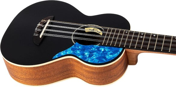 Flight Iris 8 Tenor EQ-A BK Elektrisch-Akoestische 8-String Tenor Ukulele met Solid Spruce Top en Mahogany Body