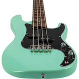 Flight Mini Bass Lite SFG Elektrische Mini Bas Ukulele Seafoam Green met Poplar Body en Alnico 5 Pickup