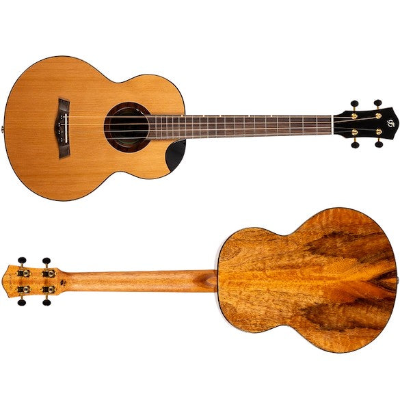 Flight Lily Baritone EQ-A Elektrisch-Akoestische Baritone Ukulele met Solid Cedar Top, Mango Body en Stalen Snaren