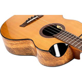 Flight Lily Baritone EQ-A Elektrisch-Akoestische Baritone Ukulele met Solid Cedar Top, Mango Body en Stalen Snaren