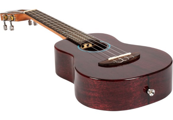 Flight Iris Tinta Concert TPP Ukulele met All Solid Mahogany Body, Rosewood Toets en Fluorocarbon Snaren, Transparent Purple