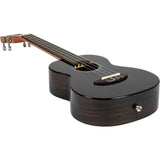 Flight Iris Tinta Tenor TBK Ukulele met All Solid Mahogany Body, Rosewood Toets en Fluorocarbon Snaren, Transparent Black