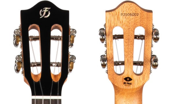 Flight Iris Tinta Tenor TDB Ukulele met All Solid Mahogany Body, Rosewood Toets en Fluorocarbon Snaren, Transparent Blue
