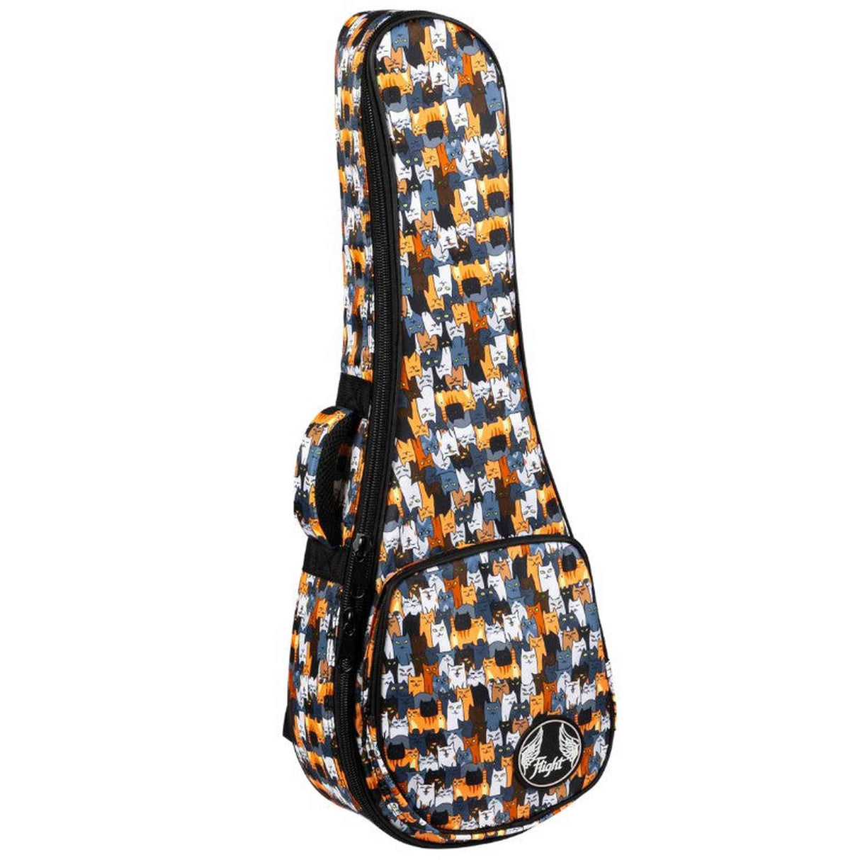 Flight FUB-S-CATS Padded Gig Bag for Soprano Ukulele with Cats Design and Accessory Compartment