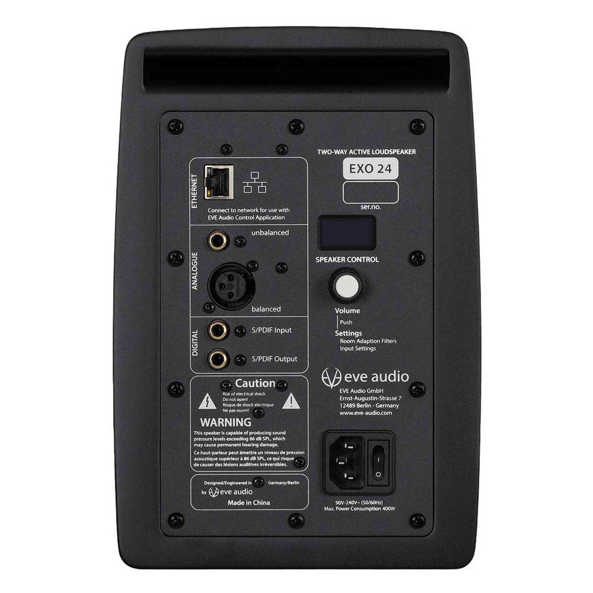 EVE Audio EXO 24 actieve 2-weg studiomonitor 4 inch 280W 54Hz-24kHz 102dB