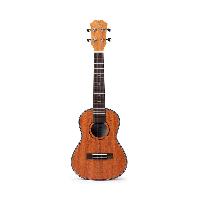 TOM 200 Concert Ukulele Massief Mahonie met Rosewood en Luxe Hoes