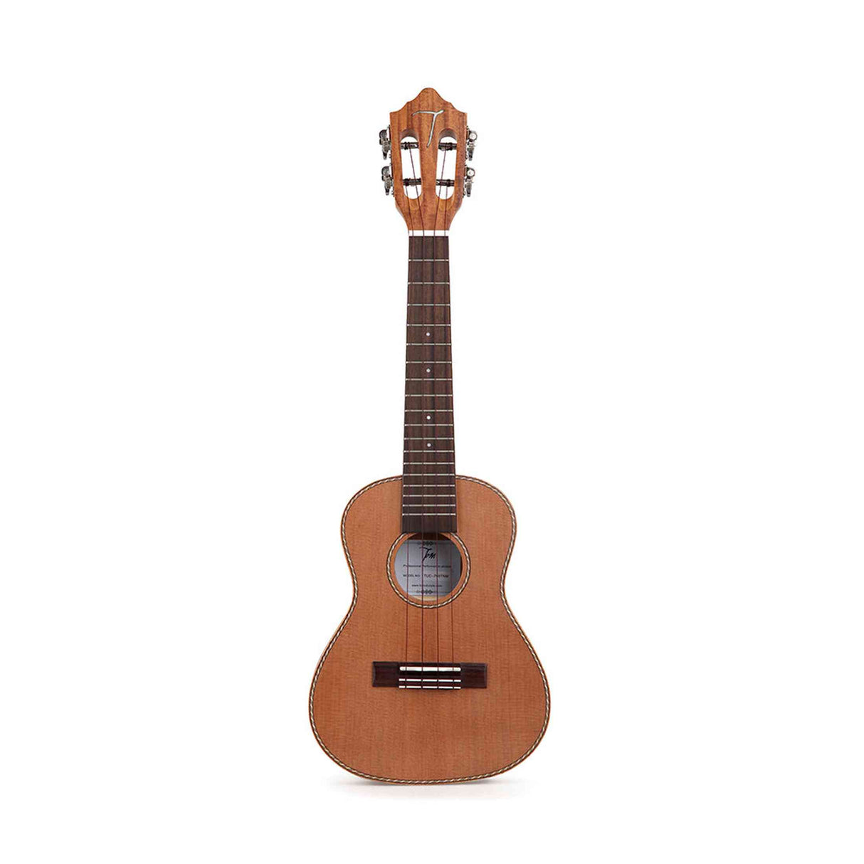 TOM 790 E Thinline Concert Ukelele met Massief Red Cedar Bovenblad en Pickup Inclusief Luxe Hoes