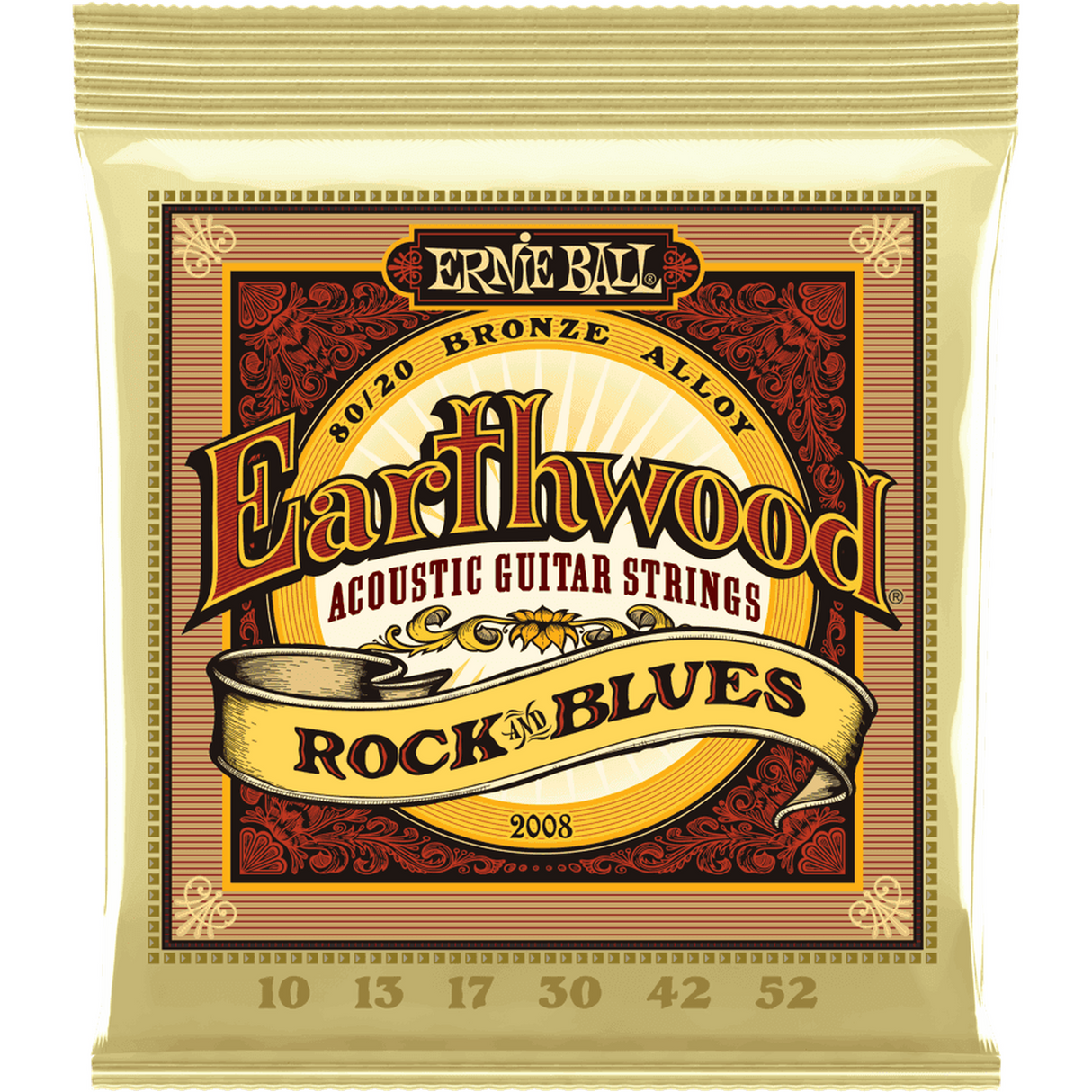 Ernie Ball 2008 Earthwood Akoestische Gitaar Snaren Rock n Blues 010–052 80/20 Bronze