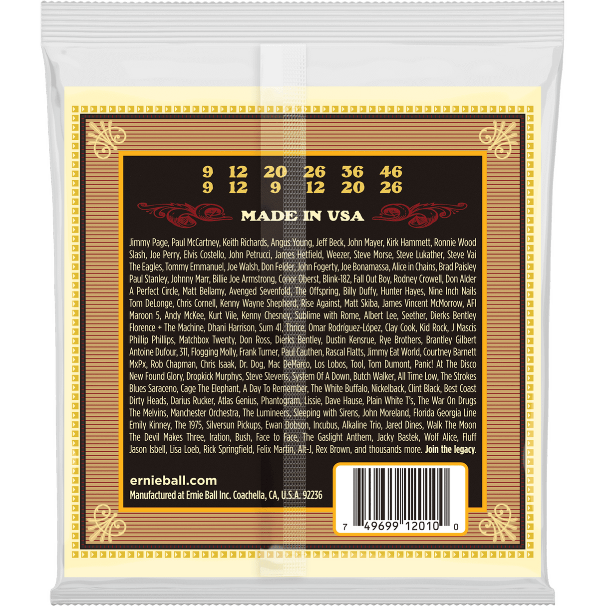 Ernie Ball 2010 Earthwood Akoestische Gitaar Snaren 12-String Light 009–046 80/20 Bronze