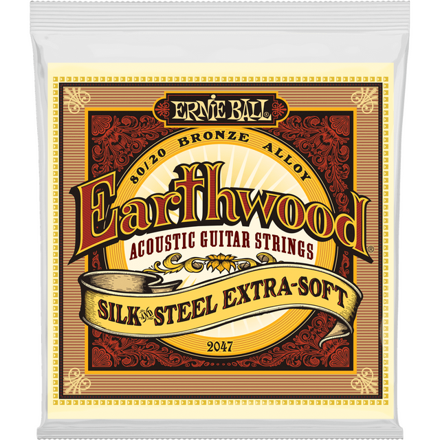 Ernie Ball 2047 Earthwood Akoestische Gitaar Snaren Extra Soft Silk & Steel 010–050