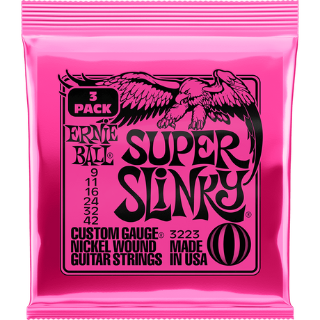 Ernie Ball 3223 Super Slinky elektrische gitaarsnaren 3-pack 009-042