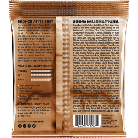 Ernie Ball 3548 Earthwood Fosforbrons Akoestische Gitaarsnaren Light 11–52 3-Pack