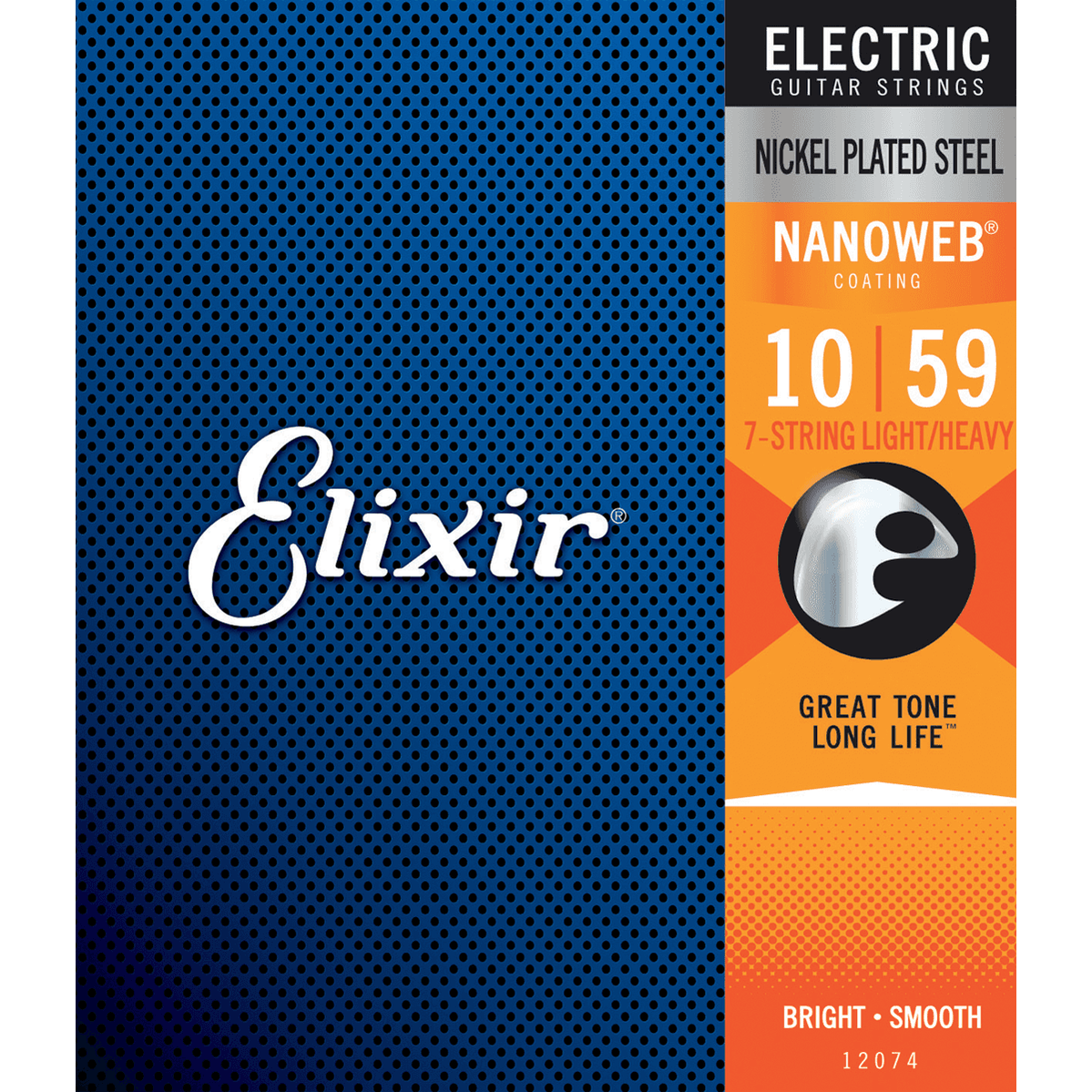 Elixir 12074 Nanoweb elektrische gitaarsnaren Light Heavy 7-String 010-059