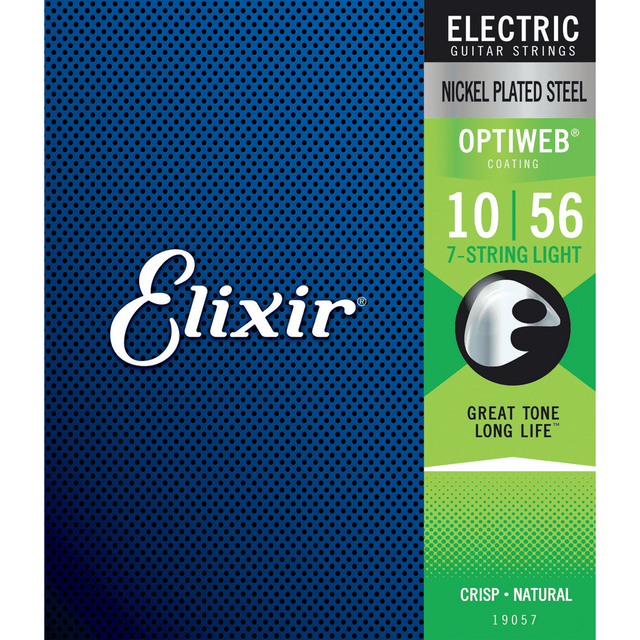 Elixir 19057 Optiweb elektrische gitaarsnaren Light 7-String 010-056