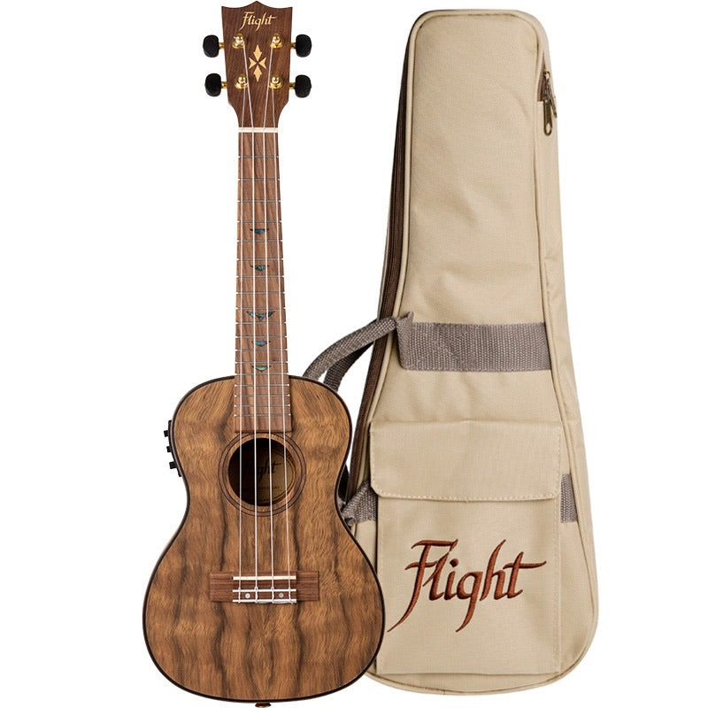 Flight DUC430 EQ DAO Elektrisch-Akoestische Concert Ukulele met Dao Body, Pickup en Aquila Super Nylgut Snaren