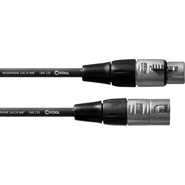 Cordial CFM FM Essentials Microfoonkabel – XLR mannelijk/vrouwelijk - Zwart